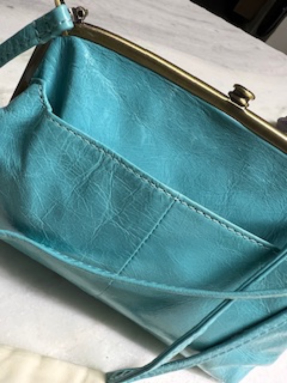 HOBO Lana vintage leather turquoise/ aqua bag - Picture 2 of 7